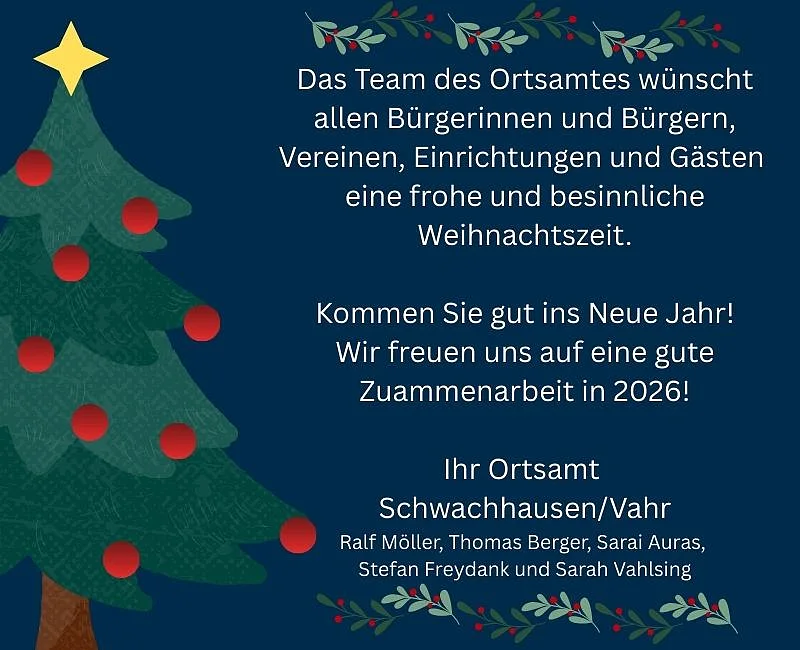 Weihnachtsgrüße des Ortsamtes